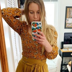 Cropped Floral Blouse